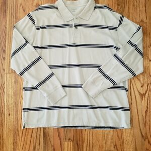 Sonoma Tan and Black Striped Polo Shirt Size: XXL